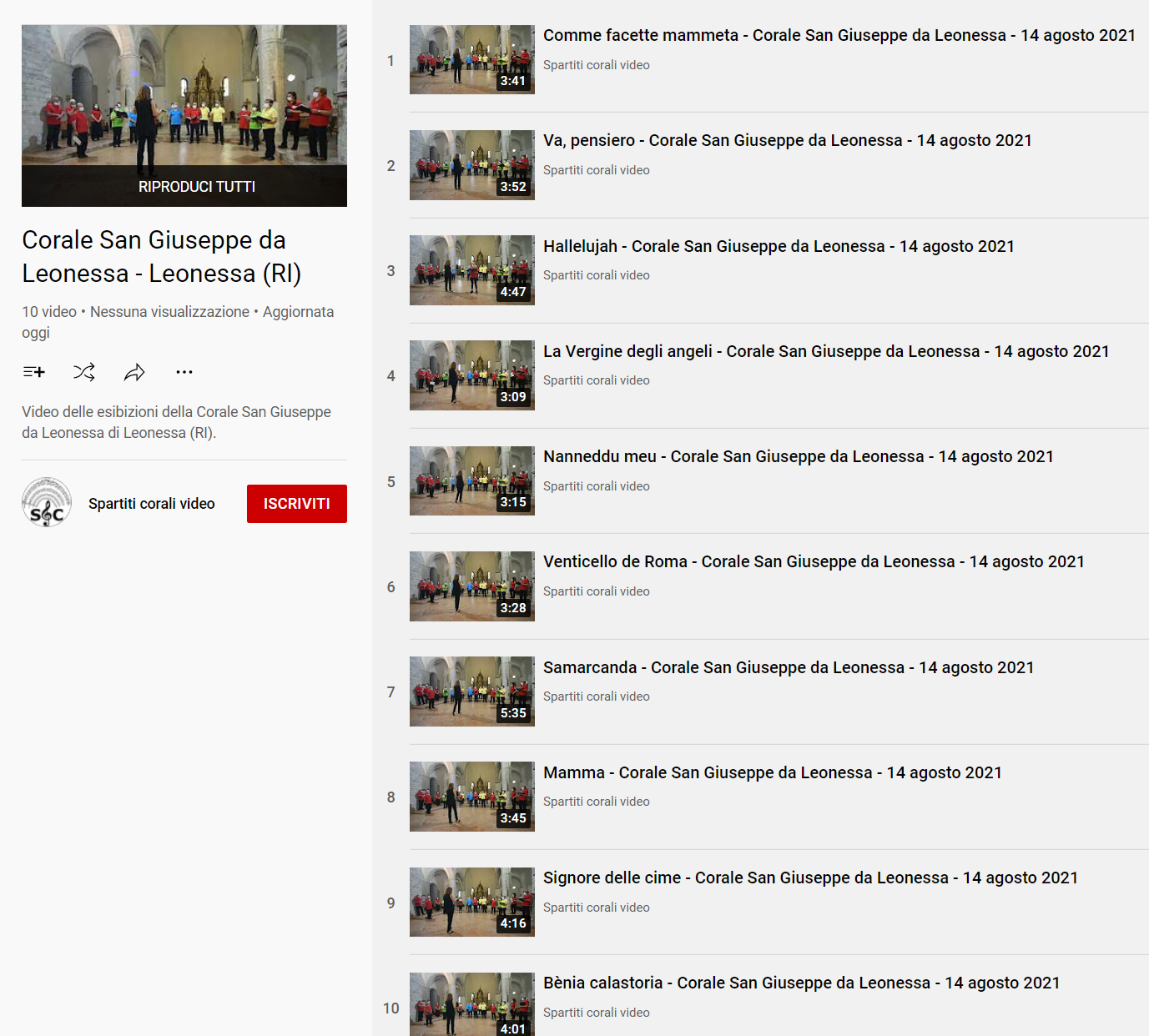 Corale San Giuseppe da Leonessa playlist